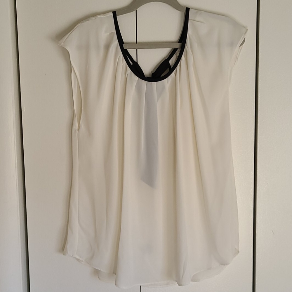 2/$20 - LC Lauren Conrad White Blouse with Black Trim